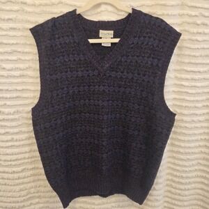 Vintage Boundary Waters 100% Wool Sweater Vest Mens Med Multicolor Purple Blue